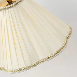 ZOWALA - Modern Trendy Pleated Brown Wood Arched Floor Lamp Image - 5