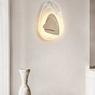 Art Geometric Organic Glass Stone LED Ambient Wall Lamp Zawala Image - 4