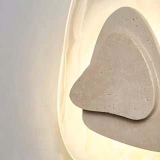 Art Geometric Organic Glass Stone LED Ambient Wall Lamp Zawala Image - 9