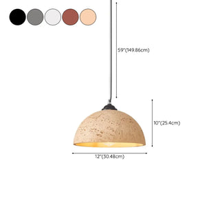 ZOWALA - Art Deco Industrial Resin Dome Vaulted Pendant Light #size