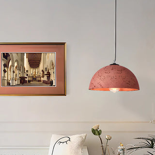 ZOWALA - Art Deco Industrial Resin Dome Vaulted Pendant Light Image - 3