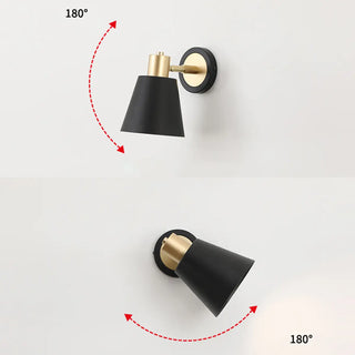 Modern Minimalist Rotatable Black Wall Sconce Set Zawala Image - 15