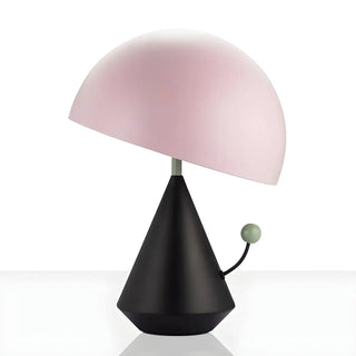 Chic Blue Geometric Mushroom Dome Tapered Desk Lamp Zawala Image - 5