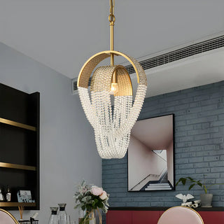 ZOWALA - Art Deco Modern Oval Clear Crystal Pendant Light Image - 3