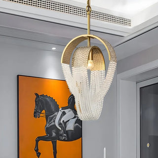 ZOWALA - Art Deco Modern Oval Clear Crystal Pendant Light Image - 4