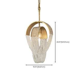 ZOWALA - Art Deco Modern Oval Clear Crystal Pendant Light #size