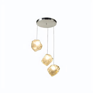 ZOWALA - Modern Art Deco Bedroom Clear Glass Rock Pendant Light Image - 10