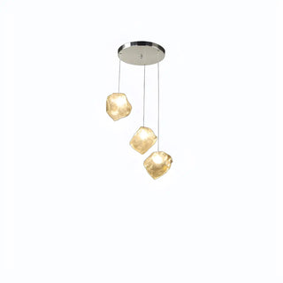 ZOWALA - Modern Art Deco Bedroom Clear Glass Rock Pendant Light Image - 11