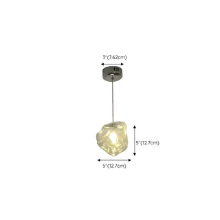ZOWALA - Modern Art Deco Bedroom Clear Glass Rock Pendant Light #size