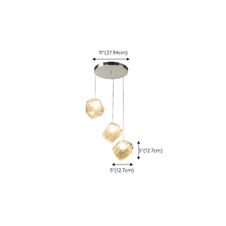 ZOWALA - Modern Art Deco Bedroom Clear Glass Rock Pendant Light Image - 13