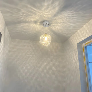 ZOWALA - Modern Art Deco Bedroom Clear Glass Rock Pendant Light Image - 2