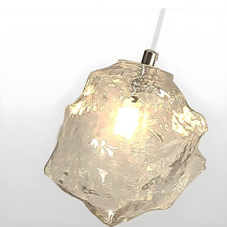 ZOWALA - Modern Art Deco Bedroom Clear Glass Rock Pendant Light Image - 7