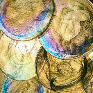 ZOWALA - Multi-Tier Art Deco Green Glass Disc Chandelier Image - 11