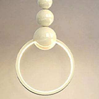 ZOWALA - Modern Bedroom LED Art Deco White Circle Pendant Light Image - 10