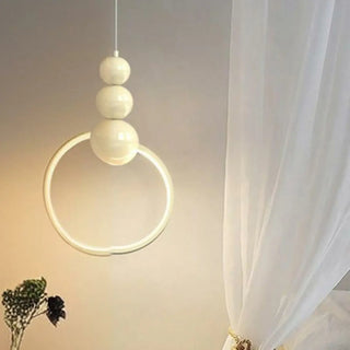 ZOWALA - Modern Bedroom LED Art Deco White Circle Pendant Light Image - 4