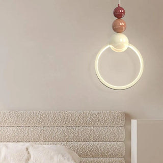 ZOWALA - Modern Bedroom LED Art Deco White Circle Pendant Light Image - 5