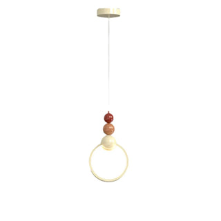 ZOWALA - Modern Bedroom LED Art Deco White Circle Pendant Light Image - 13