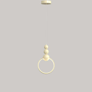 ZOWALA - Modern Bedroom LED Art Deco White Circle Pendant Light Image - 6