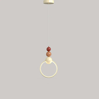 ZOWALA - Modern Bedroom LED Art Deco White Circle Pendant Light Image - 7