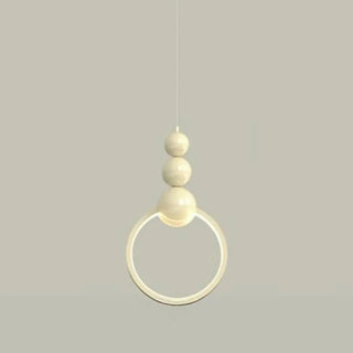 ZOWALA - Modern Bedroom LED Art Deco White Circle Pendant Light Image - 8
