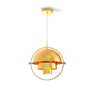 Modern Art Deco Geometric Spherical Gold Pendant Light Set Zawala Image - 12