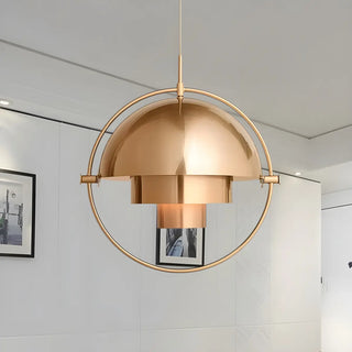 Modern Art Deco Geometric Spherical Gold Pendant Light Set Zawala Image - 17