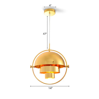 Modern Art Deco Geometric Spherical Gold Pendant Light Set Zawala #size
