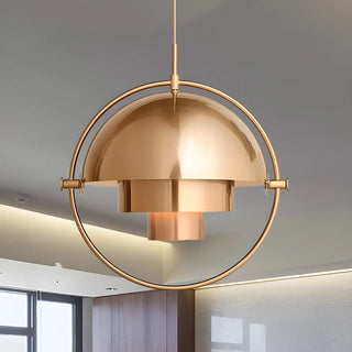 Modern Art Deco Geometric Spherical Gold Pendant Light Set Zawala Image - 5