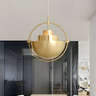 Modern Art Deco Geometric Spherical Gold Pendant Light Set Zawala Image - 7