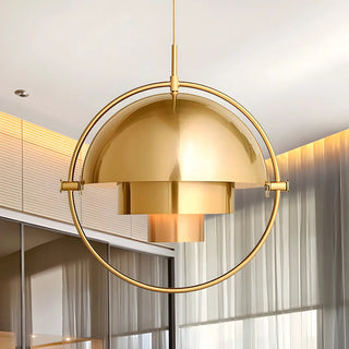 Modern Art Deco Geometric Spherical Gold Pendant Light Set Zawala Image - 8