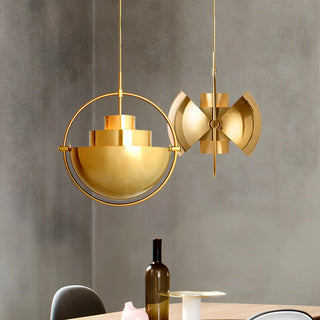 Modern Art Deco Geometric Spherical Gold Pendant Light Set Zawala Image - 9