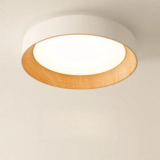 ZOWALA - Art Deco Round White Metal Flush Mount Light Image - 10