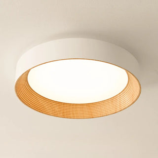 ZOWALA - Art Deco Round White Metal Flush Mount Light Image - 11