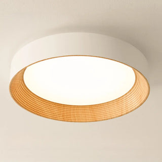 ZOWALA - Art Deco Round White Metal Flush Mount Light Image - 12