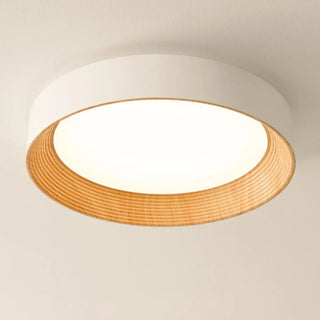ZOWALA - Art Deco Round White Metal Flush Mount Light Image - 13
