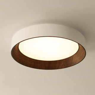 ZOWALA - Art Deco Round White Metal Flush Mount Light Image - 16