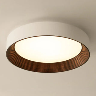 ZOWALA - Art Deco Round White Metal Flush Mount Light Image - 17