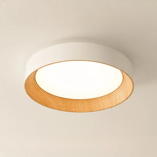 ZOWALA - Art Deco Round White Metal Flush Mount Light Image - 3