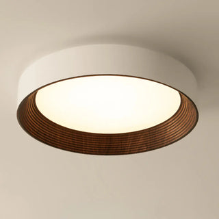 ZOWALA - Art Deco Round White Metal Flush Mount Light Image - 6
