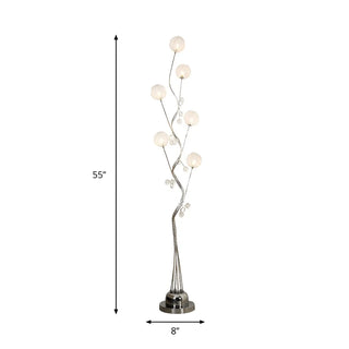 Artistic  Sliver Branch and Chrysanthemum Floor Lamp Zawala #size