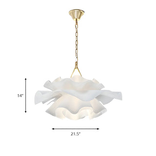 ZOWALA - Art Deco White Abstract Flowing Bedroom Pendant Light #size