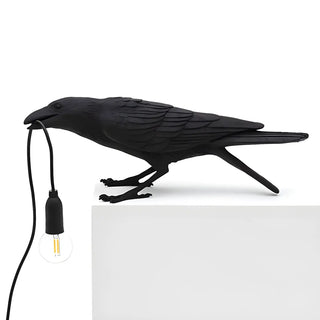 Artistic White Bird Shaped Resin Bedroom Table Lamp Zawala Image - 7