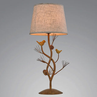 ZOWALA - Art Tree-Shaped Base Fabric Shade Bedside Table Lamp Image - 8