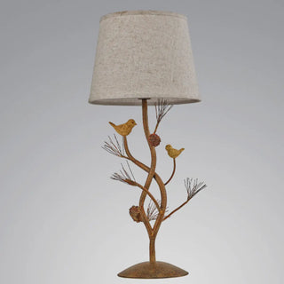 ZOWALA - Art Tree-Shaped Base Fabric Shade Bedside Table Lamp Image - 9