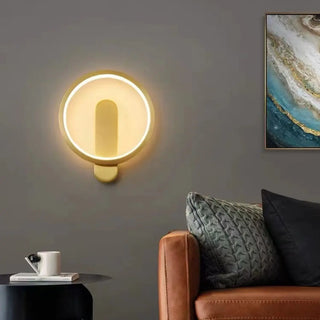Art Circular Dimmable Metal Ambient Wall Light Gold Zawala Image - 1