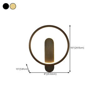 Art Circular Dimmable Metal Ambient Wall Light Gold Zawala #size