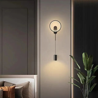 Art Circular Dimmable Metal Ambient Wall Light Gold Zawala Image - 2