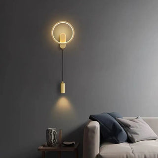 Art Circular Dimmable Metal Ambient Wall Light Gold Zawala Image - 3