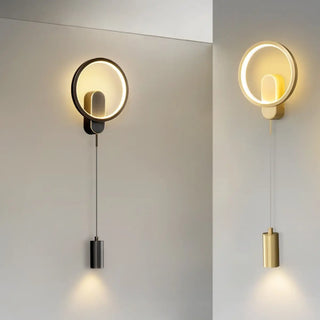 Art Circular Dimmable Metal Ambient Wall Light Gold Zawala Image - 4