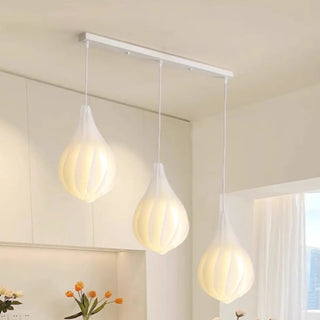 Artistic Dining Room White Teardrop Pendant Light Zawala Image - 1